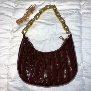 BROWN LEATHER MINI BAG